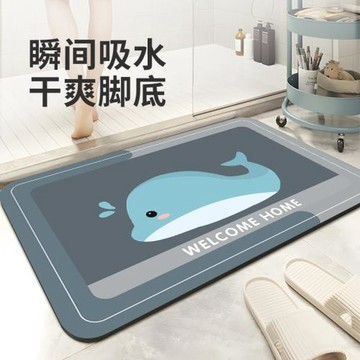 軟硅藻泥吸水地墊浴室地墊衛生間門口防滑家用腳墊門墊廁所地毯