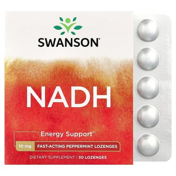 Swanson Vitamins, NADH，薄荷味，10 毫克，30 錠劑