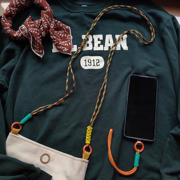 花小澤可拆卸調節手機背包手套耳機斜背挎防盜搶彩色編織包帶掛繩