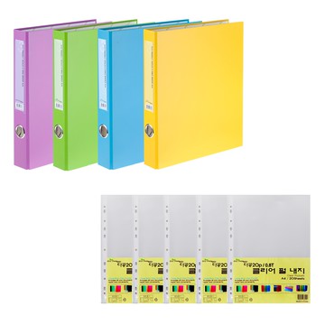 ECO Chungwoon D型活頁夾 3孔 附補充內頁 A4 3cm厚 顏色隨機  1組