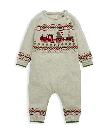 聖誕列車-針織連身兔裝12-18m