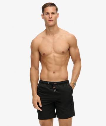 Superdry Men's Men's Premium Embroidered 17-inch Swim Shorts Black - Size: M