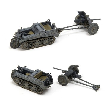 六分儀成品 1/72 德軍 半履帶摩托托37mm反坦克炮 模型 CP0015