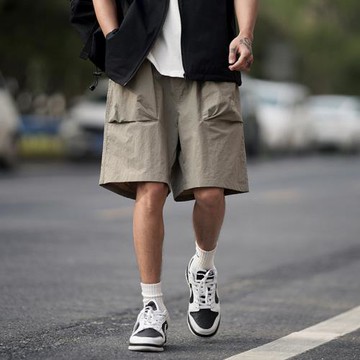 日系工裝褲男款夏季薄款五分褲美式復古休閑褲男士戶外運動5分褲