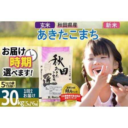 ふるさと納税 ＜新米＞ 秋田県産 あきたこまち 30kg (5kg×6袋) 令和5年産 時期選べる 30キロ お米 発送時期が選べる 秋田県仙北市