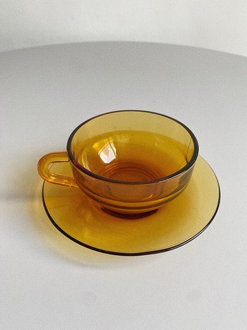 日本昭和時代琥珀色咖琲杯