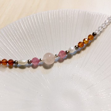 MH純銀天然石_橙酒戀人_粉晶