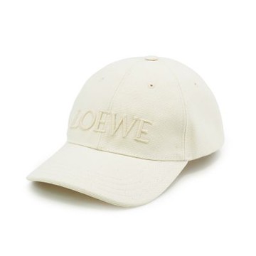 Loewe 羅威 標誌刺繡帆布棒球帽(米白)
