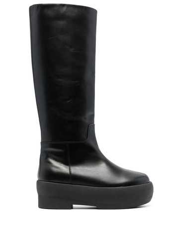 GIABORGHINI - platform-sole leather boots - women - Calf Leather/Rubber/Calf Leather - 37 - Black
