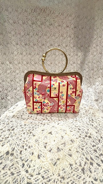 MBC 人手製 22cm 手環口金 紅色 和風