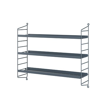 Pocket Metal 金屬壁掛三層架（藍灰、鋼層板）