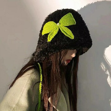 現貨+預購 韓版毛帽毛線帽子針織帽秋冬加絨厚磅保暖帽百搭冷帽休閒帽-蝴蝶結毛絨5色n1mp61