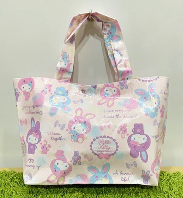 【震撼精品百貨】凱蒂貓 Hello Kitty 日本SANRIO三麗鷗 KITTY 手提購物袋/環保袋-粉兔#10681 震撼日式精品百貨