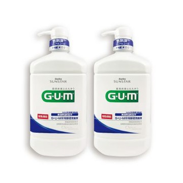 (2瓶超值組)日本SUNSTAR三詩達-GUM牙周護理潔齒液漱口水960ml/按壓瓶-草本薄荷(CPC抑制牙漬溫和口感護齒齦,持久清新防口腔異味,大容量家庭用)
