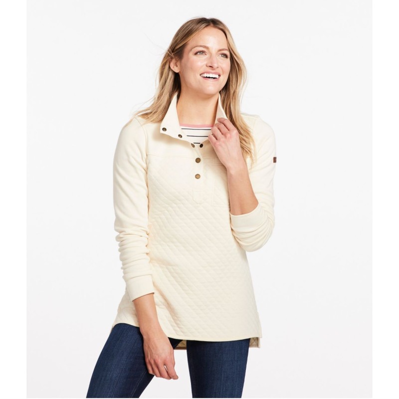 Women's Quilted Sweatshirt, Mockneck Tunic