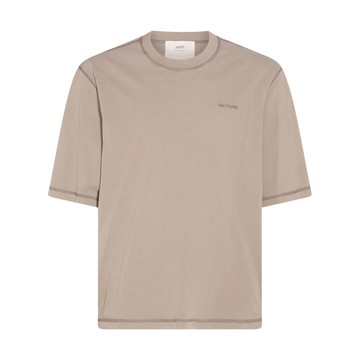 Ami Paris - Grey Cotton Logo T-shirt