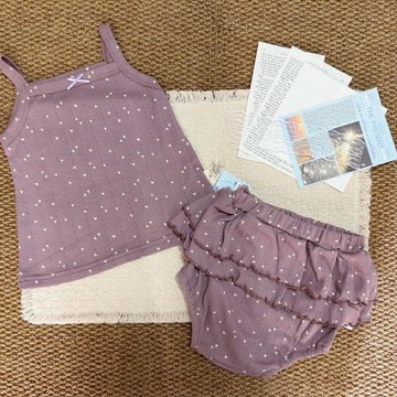 Mimo⭐夏季純棉女寶寶吊帶花苞褲套裝公主嬰童分體套裝可愛甜美裙子