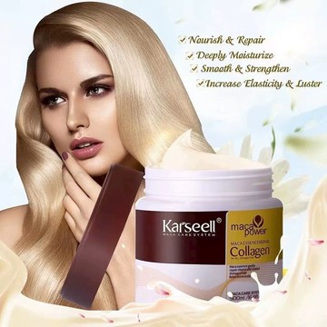 🧖‍♀️🧖‍♀️台灣秒發 Karseell collagen修護幹枯頭越南髮膜 改善頭髮毛躁焗油膏  柔順精油發膜膏