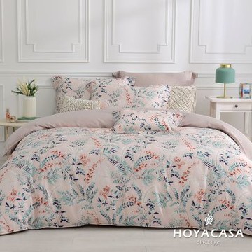 HOYACASA 錦花嵐 特大60支銀纖維天絲兩用被套床包四件組