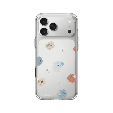 iPhone 17 Pro Max Clear Case（相機按鈕） 透明 - Square Studio 方坊 - 小花喜怒哀樂