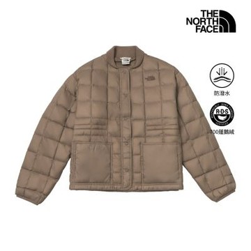 【The North Face 官方旗艦】北面女款褐色DWR防潑水寬鬆羽絨外套｜8J6U2H9