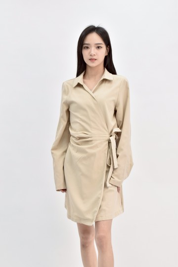 (M) 【沈瑾暘私服】air space lady質感一片式長袖棕色洋裝