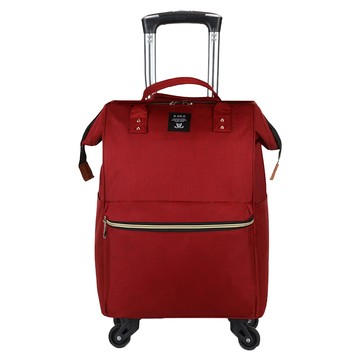 GoTrip 悅旅行 行李袋拉桿包 防潑水尼龍布 鋁合金拉桿  35 x 20 x 44cm  酒紅色