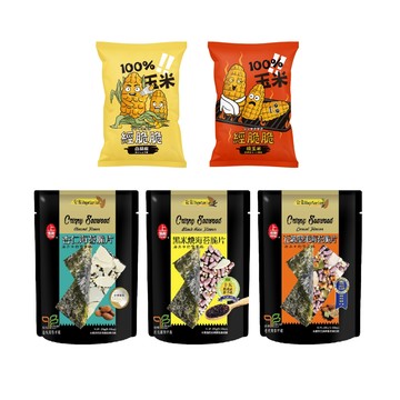 【經脆脆】雙重酥脆5包組 甜香玉米粒 尬 酥脆天然五穀海苔 伴手禮 消夜零食 美味不用等 五辛素