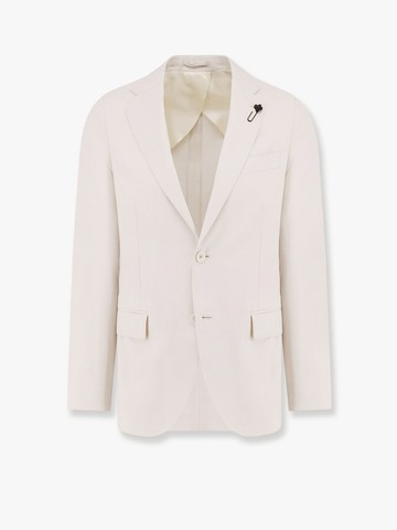 Iconic single-breasted virgin wool, silk and linen blazer - LARDINI - gender_Man