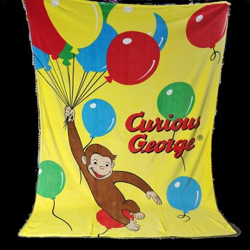 包郵好奇喬治日單卡通可愛大毛毯蓋毯床單柔軟保暖