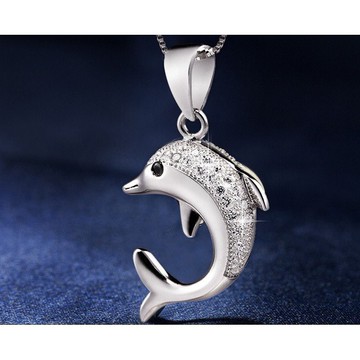 隔日到貨 新品 熱賣 海豚之戀 項鏈 吊墜 S925銀 項鍊 澎湖灣 不退色N190
