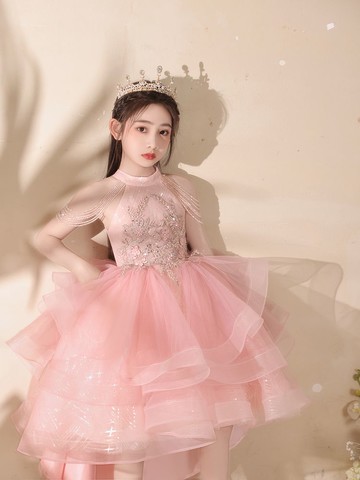 六一女童公主裙花童小女孩主持人晚禮服兒童生日宴走秀鋼琴演出服