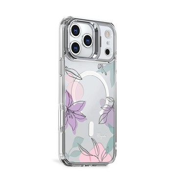 APBS iPhone 18/17/16/15/14/13/12系列 防震雙料隱形立架磁吸手機殼-奼紫嫣紅