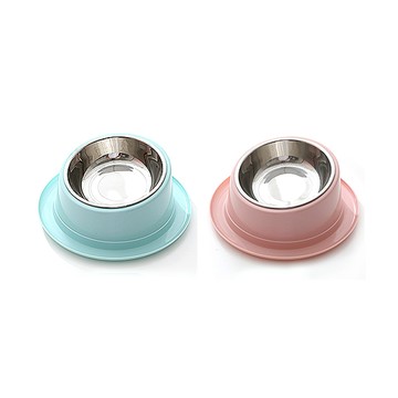 傾斜不銹鋼防滑寵物雙碗 飼料碗