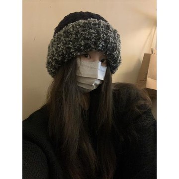 GREENHOUSES毛絨保暖針織帽子女秋冬加厚防寒護耳大頭圍毛線帽男