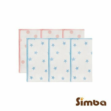 小獅王辛巴Simba 極柔感印花紗布手帕(3入)(好自藍/點粉粉)★衛立兒生活館★