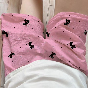 【臺灣出貨】夏季卡通ins印花小熊睡覺短褲 少女新款薄款休閒居家可外穿家居褲