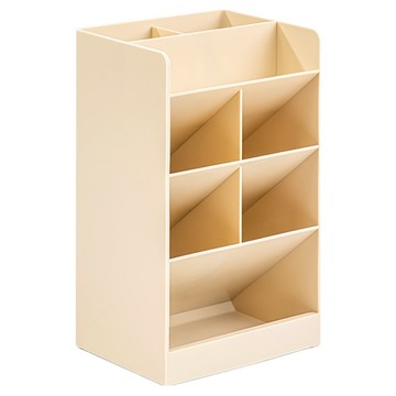 deLi 得力 8格斜插筆筒 8939 12 x 9.1 x 20.5cm  1個  米白色