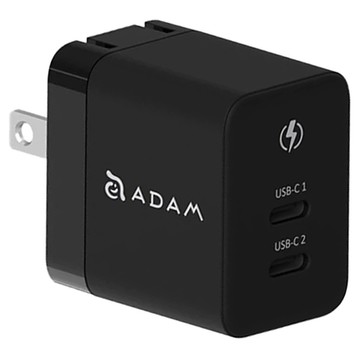 ADAM elements 亞果元素 OMNIA X35C GaN 35W 雙孔智慧分流迷你快速電源供應器  黑色  1個