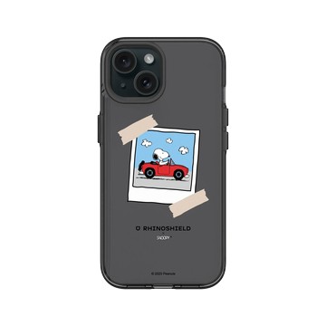 iPhone 15 Clear 酷墨灰 - 史努比 Snoopy - 拍立得-一起去兜風