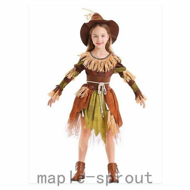 ハロウィン衣装 オズの魔法使い カカシ 童話 案山子 帽子付き 女の子 子供 かかし かわいい ハロウィン コスプレ衣装Halloween 舞台 演出  変装 通販 LINEポイント最大0.5%GET LINEショッピング