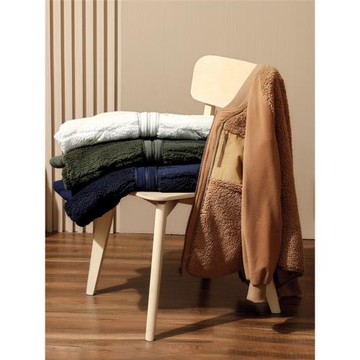 超火！設計師聯名款秋冬男女情侶抓絨衣拼接搖粒絨保暖夾克外套