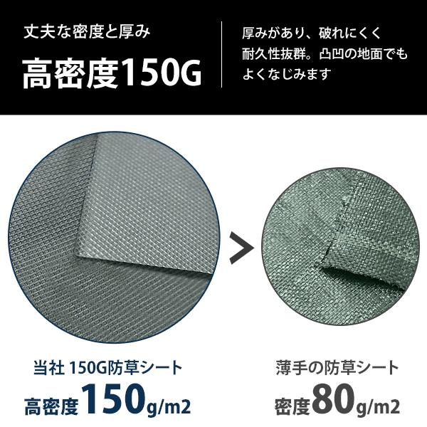 高密度150G 防草シート 不織布タイプ 1mx10m モスグリーン