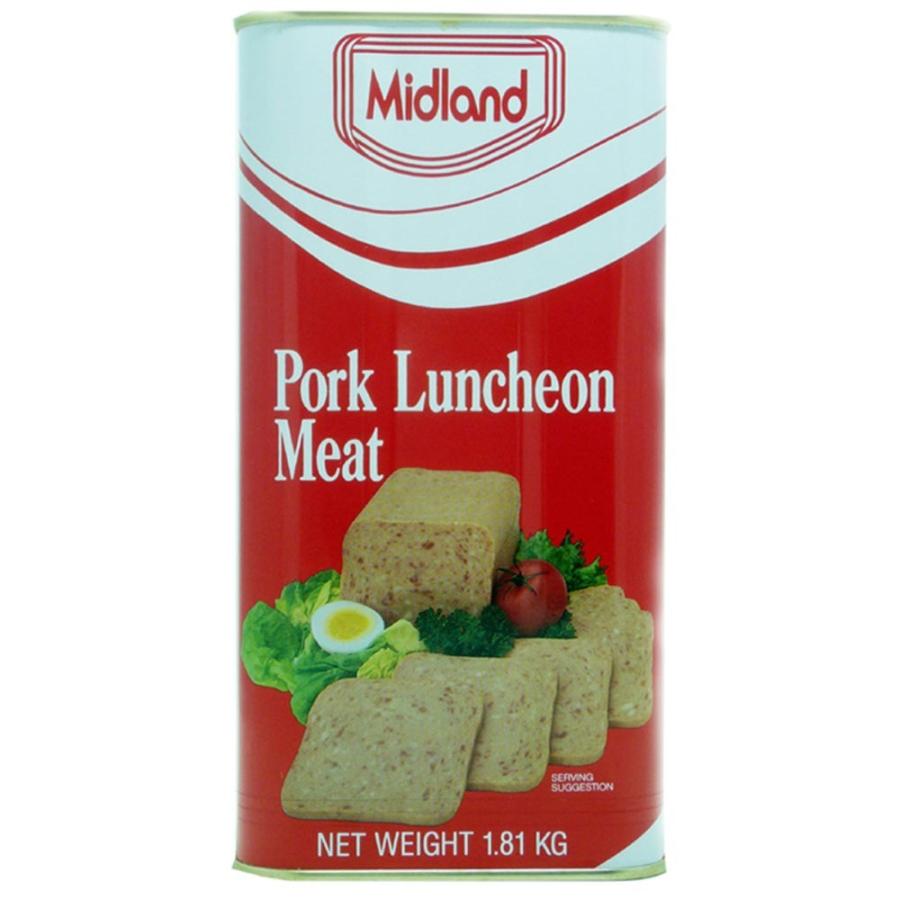 ミッドランド ポークランチョンミート 業務用 1.81kg×1本 保存食 缶詰 SPAMスパムに負けないデンマークの味