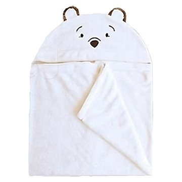 Million Dollar Baby 珊瑚絨速乾造型連帽浴巾 100%超細纖維 85x100cm  小熊 白色  1條