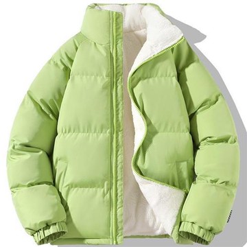 【巴黎精品】現貨+預購 抗寒防風羽絨棉外套加絨夾克秋冬上衣大碼-情侶款立領羊羔絨男女外套5色a1ly42