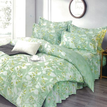 【多利寶寢具】Victoria_柔絲絨雙人加大抗菌床罩四件組-醉清風