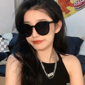 高級感墨鏡女ins新款韓國gm大框方圓臉顯瘦偏光防曬太陽眼鏡男款