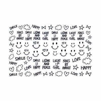 メール便ok ネイルシール アルファベット 文字 メッセージ イニシャル アメイリー ネイルシール No 3 3 ニコちゃん 黒 通販 Lineポイント最大get Lineショッピング