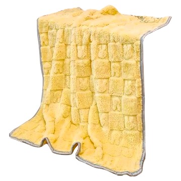 法蘭絨寵物毛毯 素色黃 柔軟舒適保暖  L(100 x 70cm)  1個